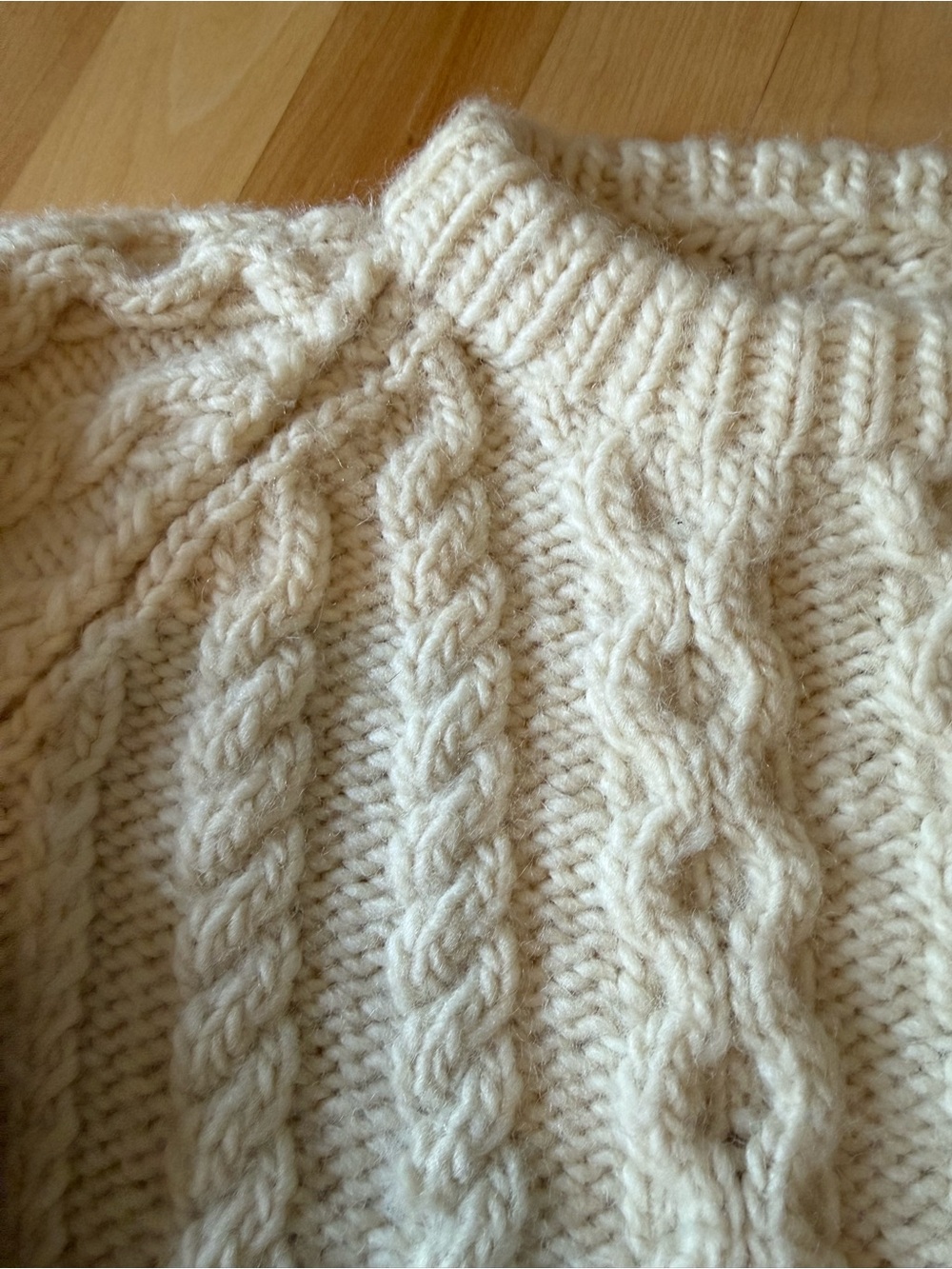 Classic Fisherman Cable-Knit Cream Sweater - Women's Pullover - Picture 7 of 7
